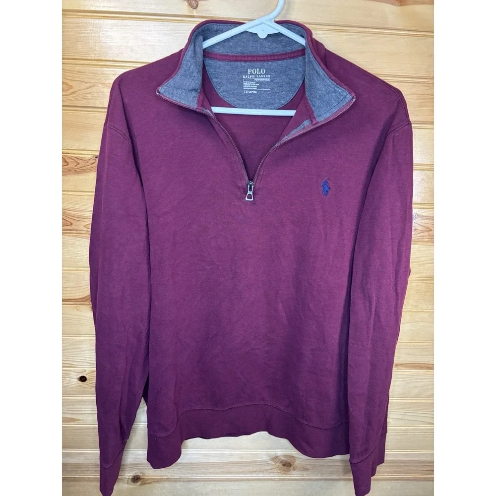 Polo Ralph Lauren Performance 1/4 Zip Wicking Pullover Men's Large‎ Maroon Golf